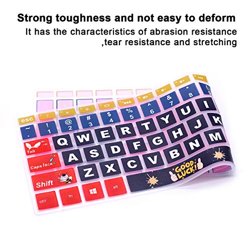English Silicone Keyboard Cover for HP Envy x360 15.6''Series /2020 2019 Pavilion 15/Pavilion x360 15.6" Series/Envy 17 17.3" Series/Laptop 15t 17t 17-ca0011nr 17-by0040nr,Good Luck - color: Z2-Good Luck