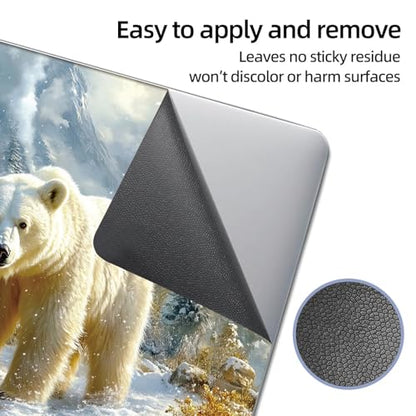 Universal Laptop Skin Sticker Decal, 12"-15.6" Aesthetic Vinyl Wrap, Polar Bear Fox Winter Waterproof Notebook Cover Art Protector for MacBook HP Dell Lenovo, Fits 13" 14" 15" 15.6" - color: Polar Bear Fox Winter