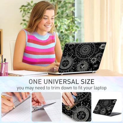 12.1-15.6 Inch Laptop Skin Decal, Universal Reusable Vinyl Laptop Cover Sticker, Waterproof Art Decal Protector in Cosmic Sun Moon - color: Cosmic Sun Moon