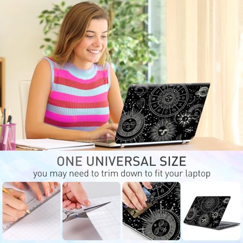 12.1-15.6 Inch Laptop Skin Decal, Universal Reusable Vinyl Laptop Cover Sticker, Waterproof Art Decal Protector in Cosmic Sun Moon - color: Cosmic Sun Moon