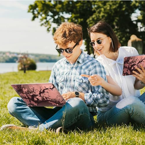 Universal Laptop Skin Sticker with 2 Wrist Pad Skins, Waterproof Scratch Resistant Vinyl Laptop Cover Decal, Cut to Fit for 11–15.6 Inch MacBook HP Dell Lenovo, Cherry Blossom Tree - color: Cherry Blossom Tree