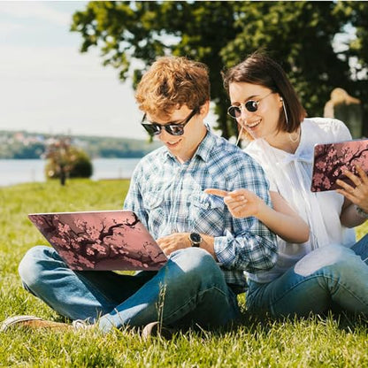Universal Laptop Skin Sticker with 2 Wrist Pad Skins, Waterproof Scratch Resistant Vinyl Laptop Cover Decal, Cut to Fit for 11–15.6 Inch MacBook HP Dell Lenovo, Cherry Blossom Tree - color: Cherry Blossom Tree