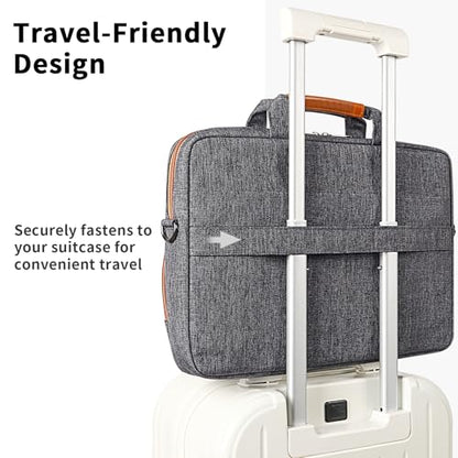 DOMISO 14 Inch Laptop Bag, Waterproof Business Briefcase Computer Messenger Shoulder Bag with Strap for Macbook Pro Air/Lenovo IdeaPad/Acer Aspire/HP/Dell XPS 15/ASUS/MSI, Dark Grey - color: Dark Grey, size: 14 Inch