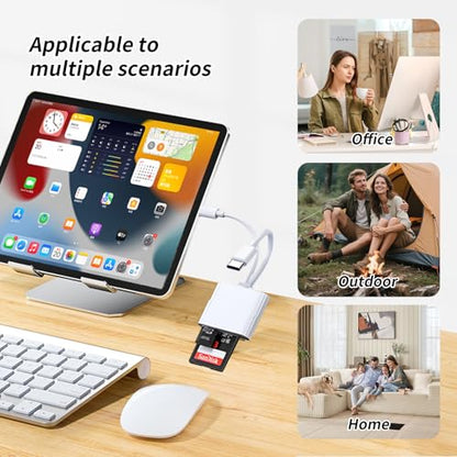 SD Card Reader for iPhone USB C, Sd Card Reader USB C Dual Interface iPhone Sd Card Adapter,Card Reader for Computer Computer/MacBook/Android/Usbc Laptop Sd/Tf/Sim sd Card Reader for Android - size: 2IN2 SD Card Reader