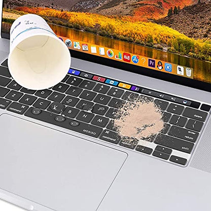 MOSISO Keyboard Cover Compatible with MacBook Pro 13 inch M2 M1 | 2023-2020 A2338 A2289 A2251&Compatible with MacBook Pro 16 2020 2019 A2141 Touch ID, Protective Silicone Skin, Space Gray - color: Space Gray
