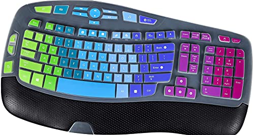 Keyboard Cover for Logitech K350 MK550 MK570, Ultra Thin Keyboard Cover Skin for Logitech K350 MK550 MK570 Keyboards Covers Protector Accessories, Rainbow - color: Rainbow