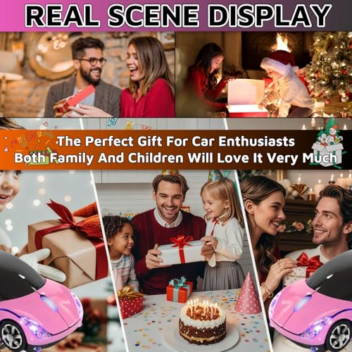 HuGuWdy Pink Wireless Car Mouse - 2.4G Wireless with USB Receiver, Optical Mouse for PC, Laptop, Tablet - Win XP/Vista/7/ME/2000/Mac OS Pink Mouse for Her for Christmas - color: Pink