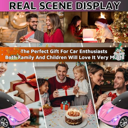HuGuWdy Pink Wireless Car Mouse - 2.4G Wireless with USB Receiver, Optical Mouse for PC, Laptop, Tablet - Win XP/Vista/7/ME/2000/Mac OS Pink Mouse for Her for Christmas - color: Pink