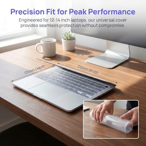 14 Inch Laptop Keyboard Cover Protector Universal for 14" Silicone Laptop Keyboard Cover Skin, Ultra Thin Waterproof Dustproof Silicone Protective Skin -Clear - size: small
