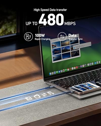 Extra Long USB C to USB C Cable 100W 15ft 2Pack Charger Cable Fast Charging | Compatible with iPhone 17/17 Pro Max, iPhone 16 Series, iPhone 15 Series, Galaxy S24/S23/S22, Car Play, MacBook, iPad - color: Black, size: 15FT 2Pack, style: 100W USB C to USB