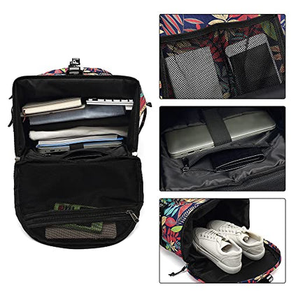 Kalesi Gym Duffle Bag Backpack 4-Way Waterproof with Shoes Compartment for travel Sport Hiking laptop - color: Floral-bright