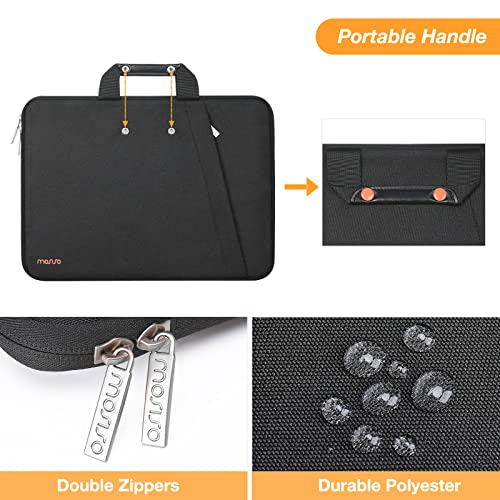 MOSISO Laptop Case 13.3 inch, 13-13.3 inch Laptop Sleeve Compatible with MacBook Neo/Air 13.6/Pro 13/Pro 14, HP Dell ASUS Lenovo, Polyester Vertical Bag with Bevel Pocket&Handle&Belt, Black