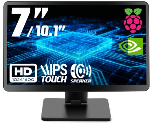 KOGODA 7-inch Mini Monitor with Touchscreen for Raspberry Pi, Portable Small Computer Monitor, 5-Points Capacitive Touch 1024 x 600 IPS LCD HDMI Display for Mac mini Gaming Console Home Assistant - size: 7-inch