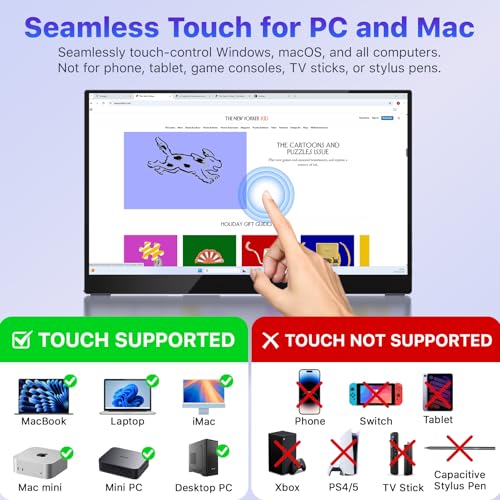VisionOwl Portable Monitor for Laptop, IPS USB-C HDMI Travel Second Monitor for MacBook Pro Air, PC, PS5, Xbox, Portable Second Screen, Built-in Kickstand, Speakers, VESA Mountable, 15.6 - size: 15.6