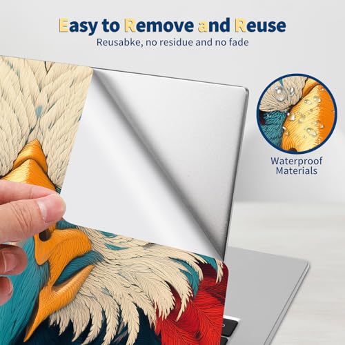 Universal Laptop Skin for 13-16 Inch Laptops,Vinyl Protective Sticker Decal,Easy DIY Trim-to-Fit for HP/Dell/MacBook,Bubble-Free & Removable,Majestic Eagle Face - color: Majestic Eagle Face