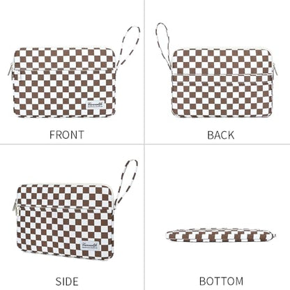 canvaslife 13.3-inch Notebook Computer, Shockproof, Waterproof and Protective Travel Notebook Computer case, Suitable for 13-13.3-inch Notebook Computer Cases (Brown Checker) - color: Brown Checker, size: 13 inch/13.3 inch