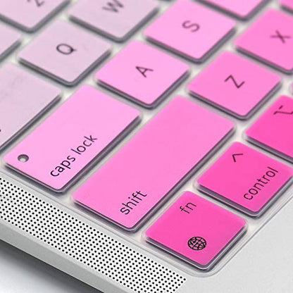 ProElife Keyboard Cover Skin for 2022 MacBook Pro 13.3 inch with Apple M2 Chip & 2021 2020 MacBook Pro 13 inch with M1 Chip (Model: A2338) Accessory Ultra Thin Silicone Keyboard Cover (Ombre Pink) | Ultra Thin (0.26 mm), Silicone Protective Skin, Dust-pro
