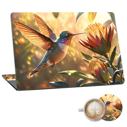 Laptop Skin Sticker Decal 15.6 Inch,12 13 13.3 14 15 15.6 in Laptop Netbook Skins for Notebook,Art Decal Removable Waterproof Scratch Resistant,Universal Vinyl Cover,Hummingbird Flower - color: Hummingbird Flower
