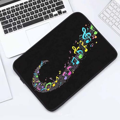 Laptop Sleeve Bag 15.4 15.6 Inch,Colourful Music Note Black Protective Polyester Computer Cases Laptop Cover Briefcase Bag Tablet Travel Cover - color: LPS-008