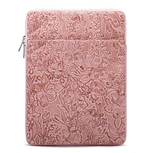 Kinmac 360° Protective Vertical Laptop Sleeve Case Cover Bag (Pink Flower PU, 12.5 inch-13.3 inch) - color: Pink Flower PU, size: 12.5 inch-13.3 inch