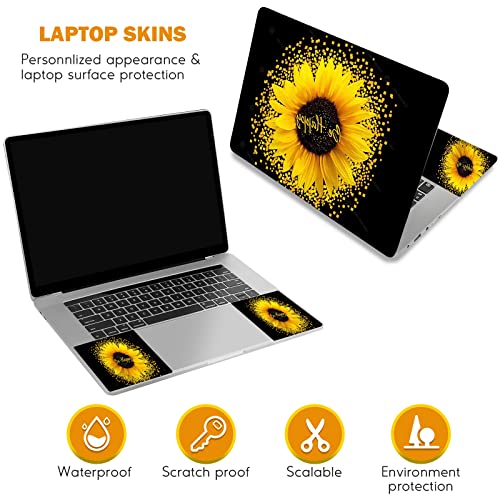 DINKY Laptop Skin Sticker Decal, 12" 13" 13.3" 14" 15" 15.4" 15.6 inch Laptop Universal Reusable Vinyl Skin Stickers Cover Art Decal Notebook PC Personalized Protector-Sunflower - color: Sunflower