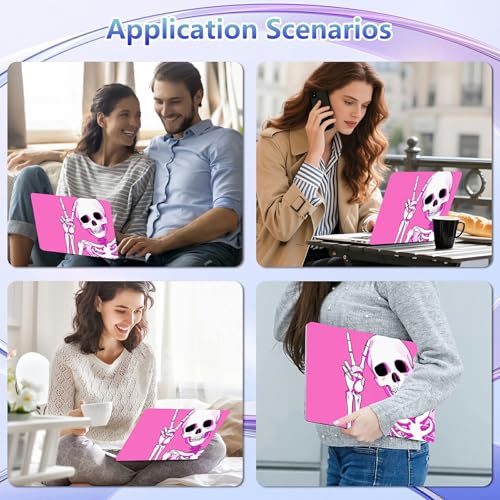 Laptop Skin Sticker Decal Cover,Cute Pink Cartoon Skeleton | DIGTIALL Universal Laptop Skin Sticker, Waterproof Removable Notebook Decal Protector Cover for 12 13 14 15 Inch Laptops - color: Cute Pink Cartoon Skeleton