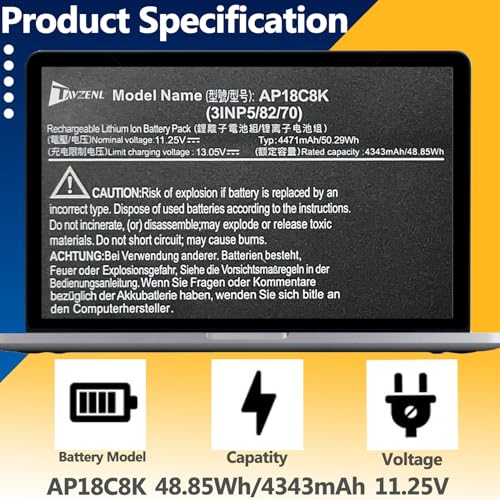 AP18C8K Battery Replacement for Acer Swift 3 SF314-42 SF314-57 SF314-58 SF314-59 Aspire 5 A514-52 A514-54 A515-56 A515-57 A715-42G SF314-54N SP314-54N Chromebook 314 C933 CB315-3H