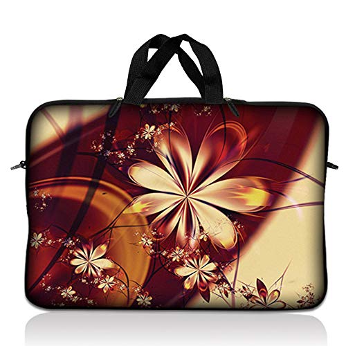 LSS 10.2 inch Laptop Sleeve Bag Compatible with Acer, Asus, Dell, HP, Sony, and More | Carrying Case Pouch w/Handle, Gold Flower Floral - color: Gold Flower Floral, size: 8 in -10.2 in
