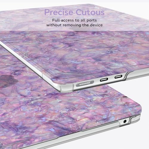 B BELK Compatible with MacBook Air 13 inch Case M5 2026-2022 M4 M3 M2 A3449 A3240 A3113 A2681, Plastic Hard Shell+Keyboard Cover+Screen Protector for MacBook Air 13.6 inch Case, Shiny Purple Pearl - color: Shiny Purple Pearl