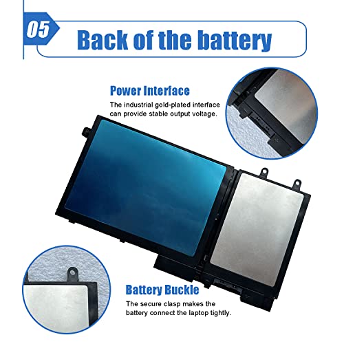 1V1XF Laptop Battery Compatible with Dell Latitude 5400 5410 5500 5510 Precision 3540 3550 Inspiron 7590 7591 7791 2-in-1 Series Notebook 01V1XF XV8CJ R8D7N 4GVMP 11.4V 42Wh/3500mAh 3-Cell