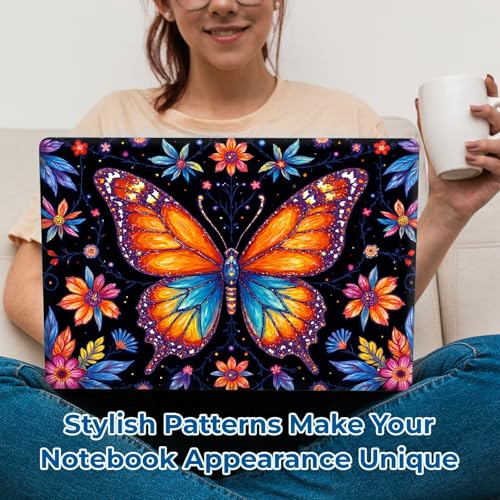 Reusable Universal Laptop Skin Sticker, Cut to Fit for 11.6–15.6 Inch Laptops, Waterproof Protective Film, No-Residue - Rainbow Butterfly - color: Rainbow Butterfly