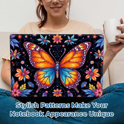 Reusable Universal Laptop Skin Sticker, Cut to Fit for 11.6–15.6 Inch Laptops, Waterproof Protective Film, No-Residue - Rainbow Butterfly - color: Rainbow Butterfly