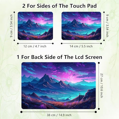 Laptop Skin Sticker Decal, Universal Reusable Vinyl Laptop Cover for 12" 13" 13.3" 14" 15" 15.4" 15.6" Notebook PC, Reusable Waterproof Scratch-Resistant with 2 Wrist Pads,Art Landscape Mountains - color: Art Landscape Mountains