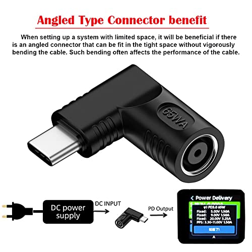 DC Jack 7.9x5.4mm Input to USB-C Type-C Angled 90 Degree Power Plug Charge Adapter for Laptop Phone - style: 7.9x5.4mm