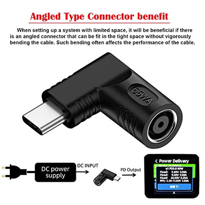DC Jack 7.9x5.4mm Input to USB-C Type-C Angled 90 Degree Power Plug Charge Adapter for Laptop Phone - style: 7.9x5.4mm