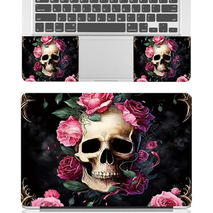 Universal Laptop Skin Sticker Decal for 11.6”12" 13" 13.3" 14" 15" 15.4" 15.6" Reusable Waterproof Scratch-Scratch Resistant Protective Vinyl Laptop Notebook Skin Stickers - Pink Rose Flower Skull - color: Pink Rose Flower Skull