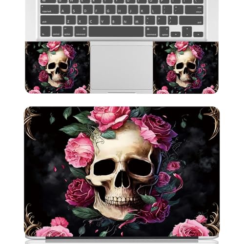 Universal Laptop Skin Sticker Decal for 11.6”12" 13" 13.3" 14" 15" 15.4" 15.6" Reusable Waterproof Scratch-Scratch Resistant Protective Vinyl Laptop Notebook Skin Stickers - Pink Rose Flower Skull - color: Pink Rose Flower Skull