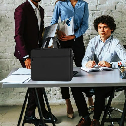 Laptop Bag 15.6 Inch, Durable Briefcase Handbag Protective Computer Case | Laptop Sleeve with Front Pocket, Water Resistant Carrying Computer Sleeve Compatible with HP, Dell, Lenovo, Asus, Black