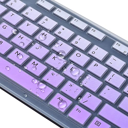 Keyboard Cover for Dell KM636 Wireless Keyboard & Dell KB216 Wired/Dell Optiplex 5250 3050 3240 5460 7450 7050/Dell Inspiron AIO 3475/3670/3477 All-in One Desktop Keyboard Cover Skin, Light Purple - color: Light Purple