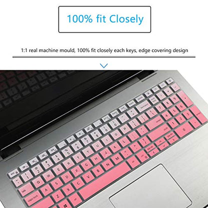 Keyboard Cover for 2021 2020 15.6" Dell Inspiron 15 5000 5501 5502 5505 5508 5584 5593 5593 5598, Dell Inspiron 15 7000 7501 7506 7590 7591 7706, Dell Vostro 15 7590 7591 7500 US Keyboard Skin-GPINK - color: GradualPink