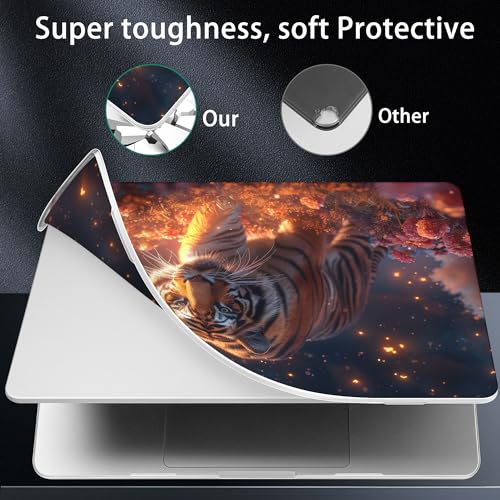 for 2026 MacBook Air 13-inch Laptop Case M5 2026 M4 2025 M3 2024 M2 2022 Release Model A3449 A3240 A3113 A2681, Hard Shell Cover for MacBook Air 13.6 inch, Dream Tiger - color: Dream tiger