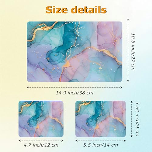 Universal Laptop Skin Sticker with 2 Wrist Pad Decals, 3-Piece Removable Vinyl Laptop Cover, Marbles Waterproof Anti-Scratch, Easy-Trim Fit for 13.3" 14" 15.6" Laptops - color: Marbles
