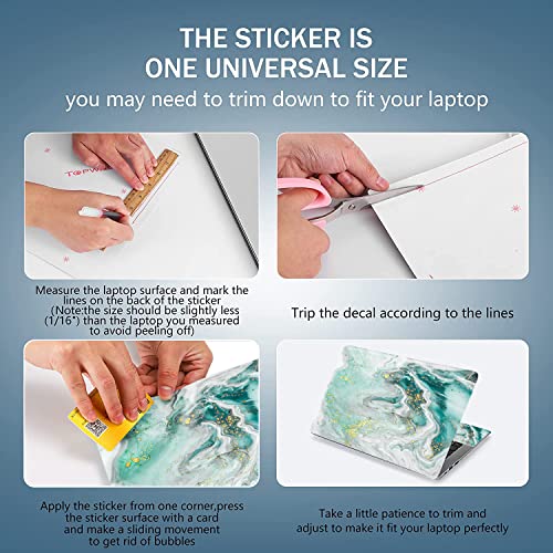 Laptop Skin Sticker Decal 15-15.6 Inches, Universal Reusable Vinyl Sticker for 12.1 13 13.3 14 15.4 Inches Netbook/Notebook PC, Waterproof & Scratch-Resistant (Wave Marble) - color: Wave Marble