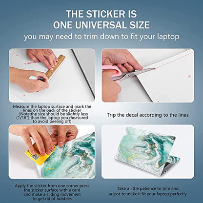 Laptop Skin Sticker Decal 15-15.6 Inches, Universal Reusable Vinyl Sticker for 12.1 13 13.3 14 15.4 Inches Netbook/Notebook PC, Waterproof & Scratch-Resistant (Wave Marble) - color: Wave Marble