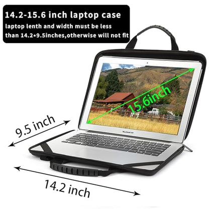 14.2-15.6 Inch Laptop Case Hard Shell, Protective Laptop Carrying Case with Stand for Heat Dissipation - color: Black, size: 14.1-15.6 inch