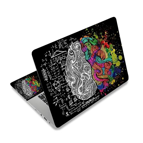 Notebook Sticker Skin Decal for 12" 13" 13.3" 14" 15" 15.4 15.6 inch Laptop | Vinyl Skin Sticker Cover Art Protector Laptop PC (2 Wrist Pad Skins Included), Decorative Waterproof, Left & Right Brain - color: Left & Right Brain