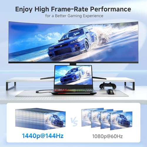 Cable Matters Braided Aluminum USB C to HDMI Adapter, 4K USB-C to HDMI | 4K@60Hz / 2K@144Hz, USB Type C to HDMI, for iPhone 17/16, MacBook, Tablet, TV, and Monitor
