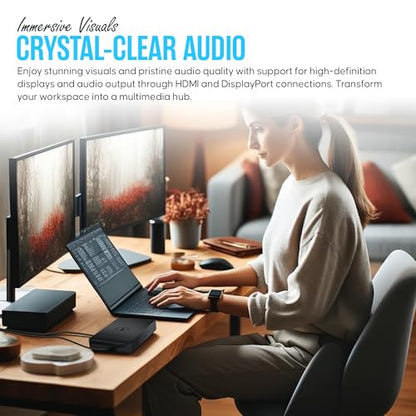Dell WD19S Docking Station Dual Monitor - 180W USB-C, HDMI + DisplayPort | Features mini-DisplayPort, 2x USB-C & 3x USB-A 3.0 for full expansion