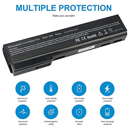8460p Laptop Battery for HP EliteBook 8460w 8470p 8470w 8560p 8570p 8770P; HP ProBook 6360B 6460B 6465B 6470B 6560B 6565B 6570B Notebook, CC09 CC06 QK642AA 628666-001 630919-421 HSTNN-F08C HSTNN-OB2G - size: 8.07*2.05*0.83inch 6360B