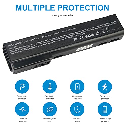 Futurebatt Laptop Battery for HP EliteBook 8460P 8460W 8470P 8560P 8570P; HP ProBook 6360B 6460B 6465B 6470B 6560B 6565B 6570B Notebook, P/N CC06 QK642AA 628666-001 630919-421 HSTNN-F08C HSTNN-OB2G - size: D255 8.86 3.15 1.38 in